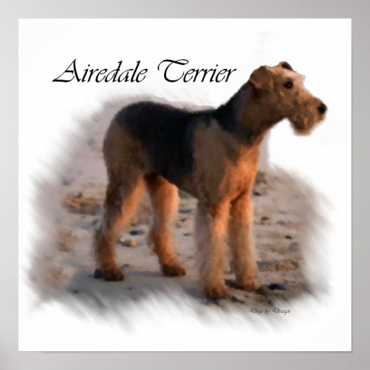 Poster Airedale Terrier Art Imprimer Cadeaux (Devant)