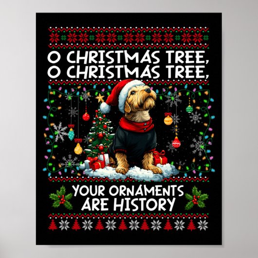 Poster Airedale Terrier Christmas Tree Decorations Dog Lo (Devant)