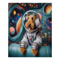 Airedale Terrier fantaisiste travaillant comme ast