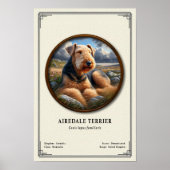 Poster Airedale Terrier Zoology Series (Devant)