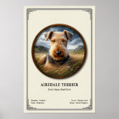 Poster Airedale Terrier Zoology Series (Devant)