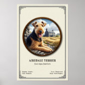 Poster Airedale Terrier Zoology Series (Devant)