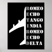 Poster Airplane Retired Nato Phonetic Alphabet Aviation (Devant)