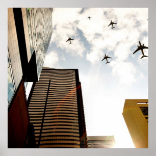 Poster Airplanes flying