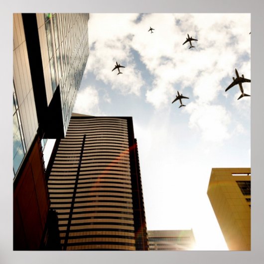 Poster Airplanes flying (Devant)