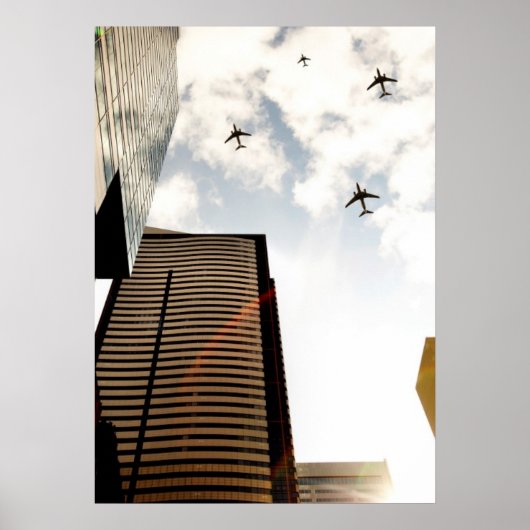 Poster Airplanes flying (Devant)