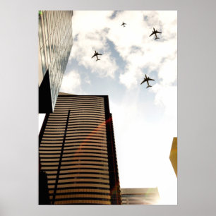 Poster Airplanes flying