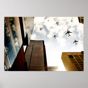 Poster Airplanes flying