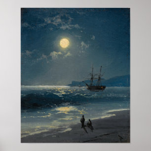 Poster Aivazovsky - Bateau À Voile Sur Une Mer Calme Par