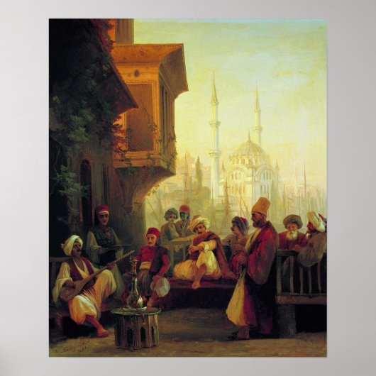 Poster Aivazovsky - Café, Mosquée Ortakoy, Consta… (Devant)