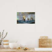 Poster Aivazovsky - La brigantine Mercury attaquée par de (Cuisine)