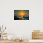 Poster Aivazovsky - Mer Stormy Au Coucher Du Soleil 1896 (Cuisine)