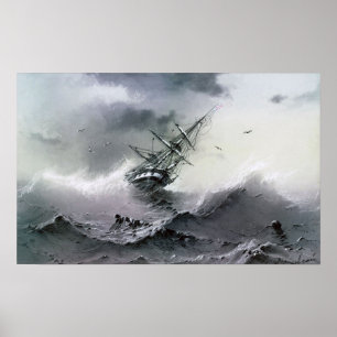 Poster Aivazovsky - Navire qui coule
