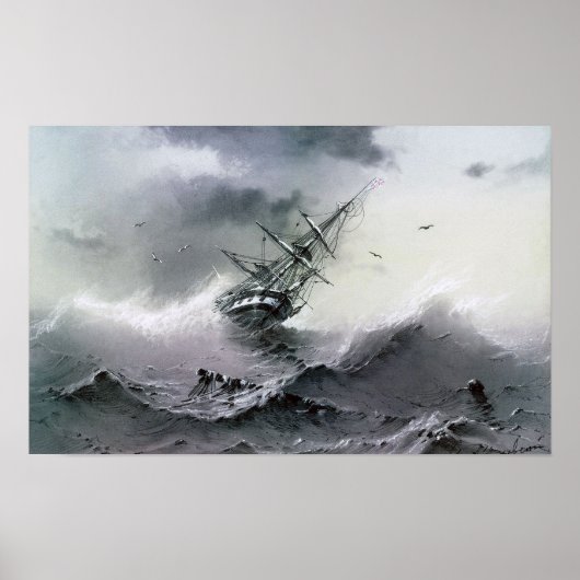 Poster Aivazovsky - Navire qui coule (Devant)