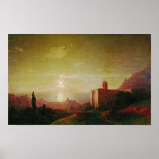 Poster Aivazovsky - Nuit au clair de lune sur le rivage d (Devant)