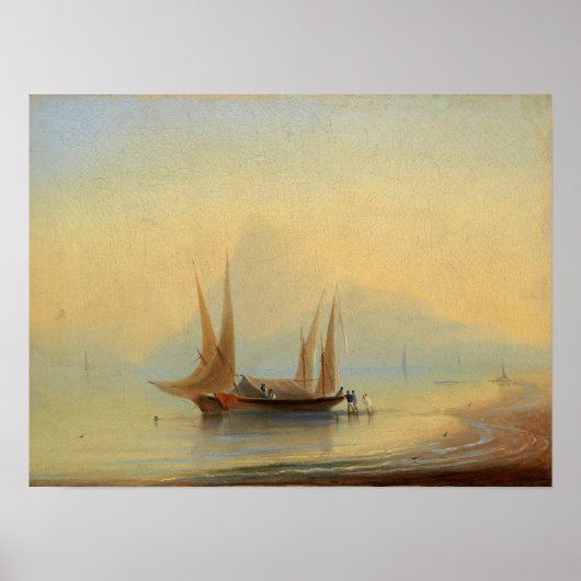 Poster Aivazovsky - Péniches au large de la côte (Devant)