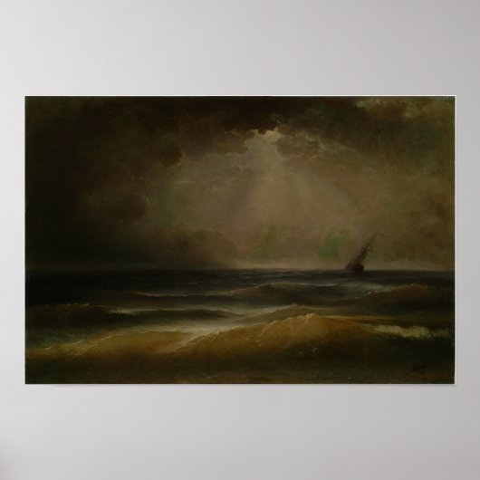Poster Aivazovsky - Tempête 1880 (Devant)