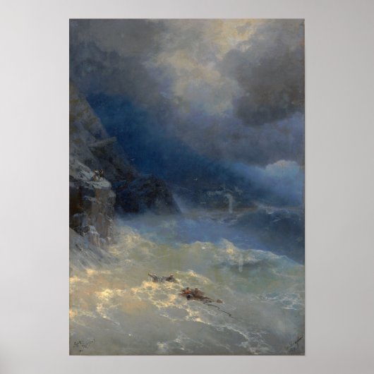 Poster Aivazovsky - Tempête 1899 (Devant)