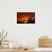 Poster Aivazovsky - Vue de Constantinople au clair de lun (Cuisine)