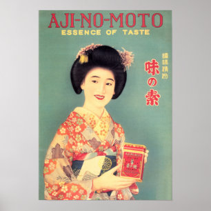 Poster AJINOMOTO Publicité japonaise Lady Geisha Vintage