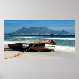 Poster Ajournez la montagne et les bateaux de pêche, Cape