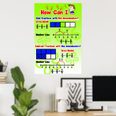 Poster Ajout/Subtraction de fractions comme les dénominat (Bureau à domicile)