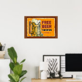 Poster Ajouter La Barre De Nom, Bière Gratuite Demain, (Bureau à domicile)