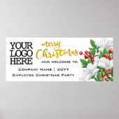 Poster Ajouter le logo aquarelle florale | Joyeux Noël d' (Devant)