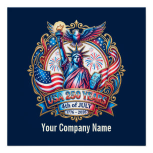 Poster Ajouter le nom de l'entreprise États-Unis 250 ans