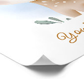 Poster Ajouter le nom Texte, Baby Deer Fawn Woodland Blue (Coin)