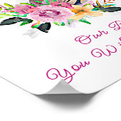 Poster Ajouter le nom Texte, Bébé Cerf Faun avec Fleurs r (Coin)