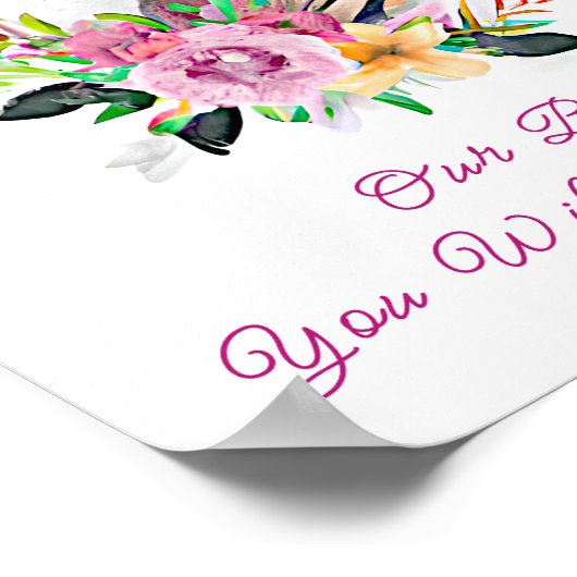 Poster Ajouter le nom Texte, Bébé Cerf Faun avec Fleurs r (Coin)