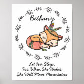 Poster Ajouter le nom Texte, Sleeping Woodland Baby Fox N (Devant)