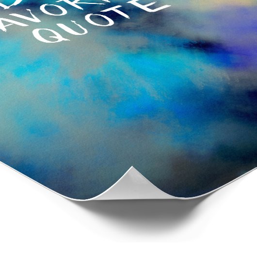 Poster ajouter un devis aquarelle design bleu et violet (Coin)