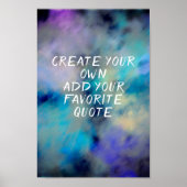 Poster ajouter un devis aquarelle design bleu et violet (Devant)
