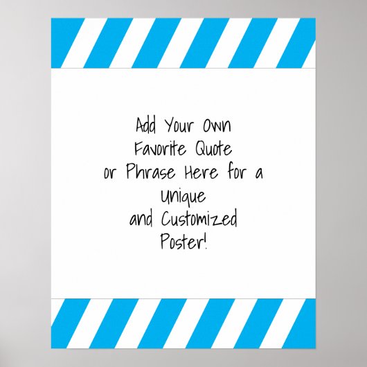 Poster Ajouter un devis personnalisé Diagonale Bleu clair (Devant)