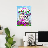 Poster Ajouter un nom à cette licorne et fée lunaire (Bureau à domicile)