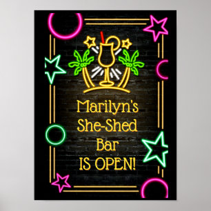 Poster Ajouter un nom Changer le texte Shed Bar Cocktails