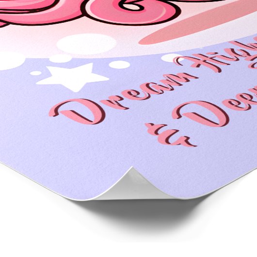 Poster Ajouter un nom de texte, bébé pieuvre rose dans un (Coin)