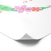 Poster Ajouter un nom - Détails de naissance Fleurs Plume (Coin)