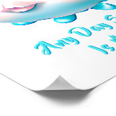 Poster Ajouter un nom Texte, Nounours bleu Aqua Bébé Gard (Coin)