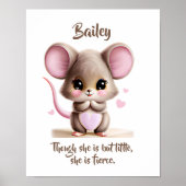 Poster Ajouter un nom Texte, souris bébé avec de grandes  (Devant)
