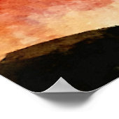 Poster Ajouter un texte aquarelle Sunset Mountains Paysag (Coin)