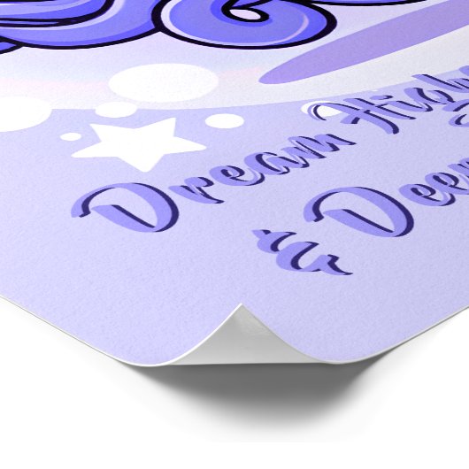 Poster Ajouter un texte de nom, bébé pieuvre bleu dans un (Coin)