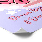 Poster Ajouter un texte de nom, bébé pieuvre rose dans un (Coin)