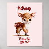 Poster Ajouter un texte de nom, Faon mignon - Bébé Cerf s (Devant)