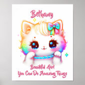 Poster Ajouter un texte de nom,  petite nursery de chaton (Devant)