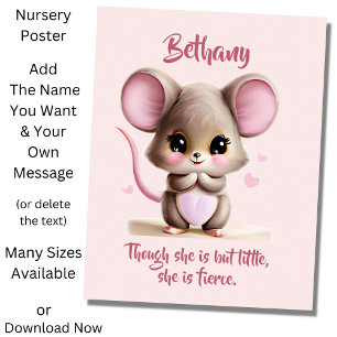 Poster Ajouter un texte de nom, Souris Bébé avec de Grand