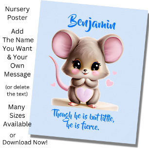 Poster Ajouter un texte de nom, Souris Bébé avec de Grand
