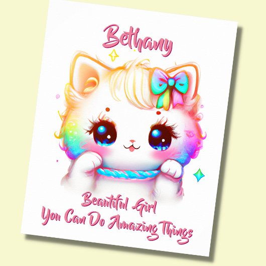 Poster Ajouter un texte de nom,  une nurserie de chaton c